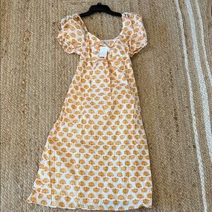 J. Crew Orange and White Shell Print Dress